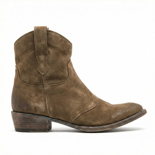 Kurze Cowboy-Stiefel | Western | Wildleder | Knöchel-Stiefel | Damenstiefel