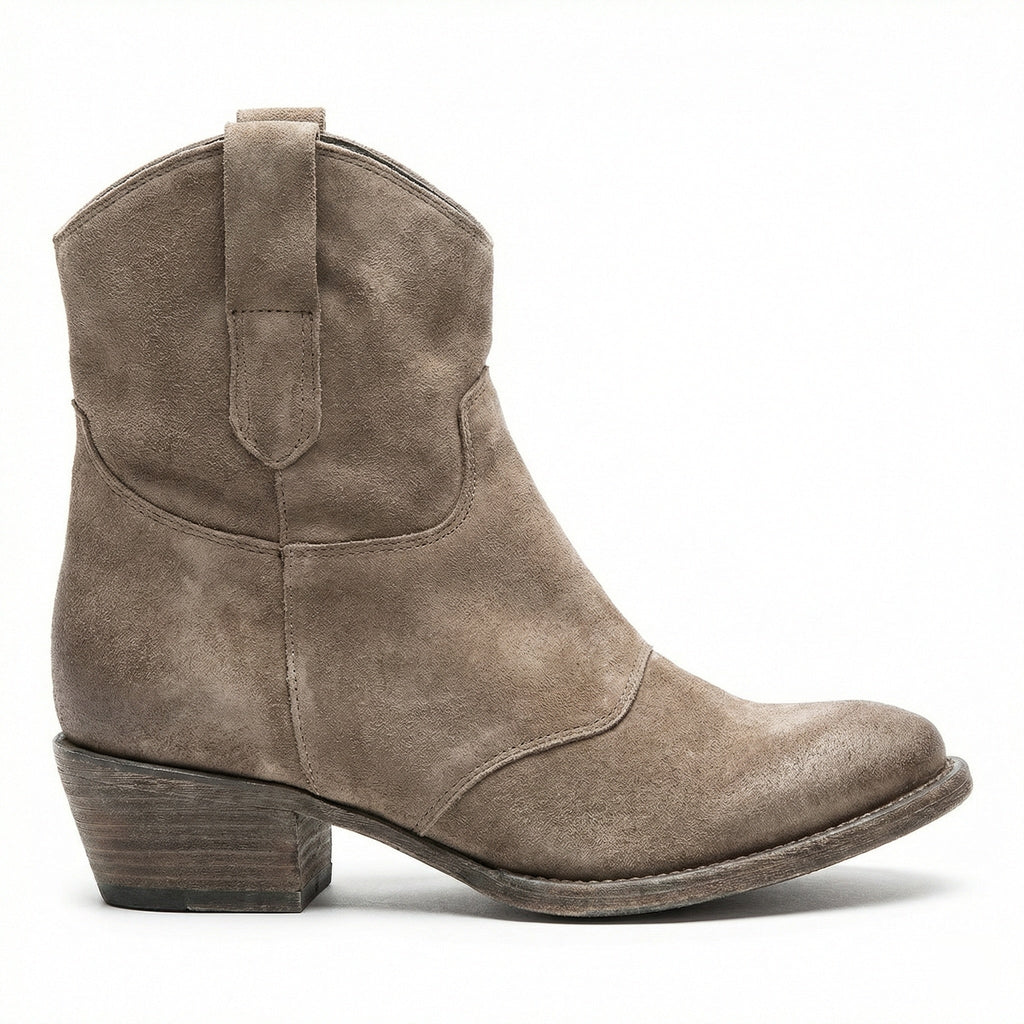 Kurze Cowboy-Stiefel | Western | Wildleder | Knöchel-Stiefel | Damenstiefel