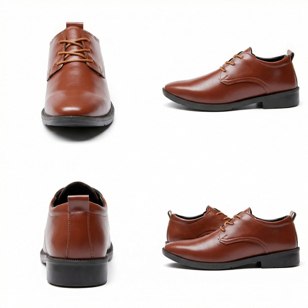 Herren Elegante Leder Schnürschuhe mit rutschfester Sohle