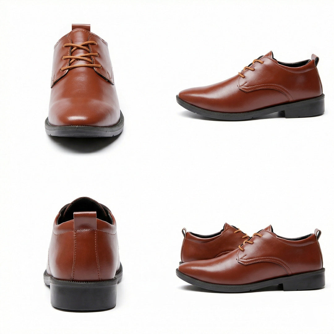 Herren Elegante Leder Schnürschuhe mit rutschfester Sohle
