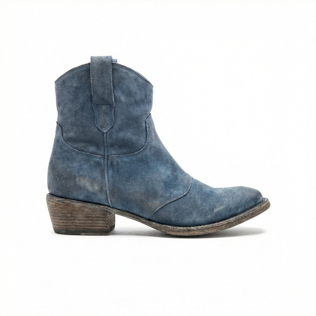 Kurze Cowboy-Stiefel | Western | Wildleder | Knöchel-Stiefel | Damenstiefel