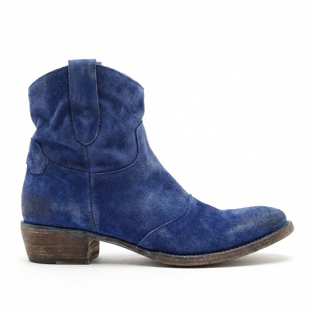 Kurze Cowboy-Stiefel | Western | Wildleder | Knöchel-Stiefel | Damenstiefel