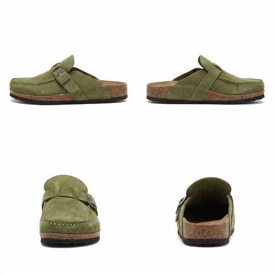 Clogs - Damen Retro Wildleder Slip-On Mule
