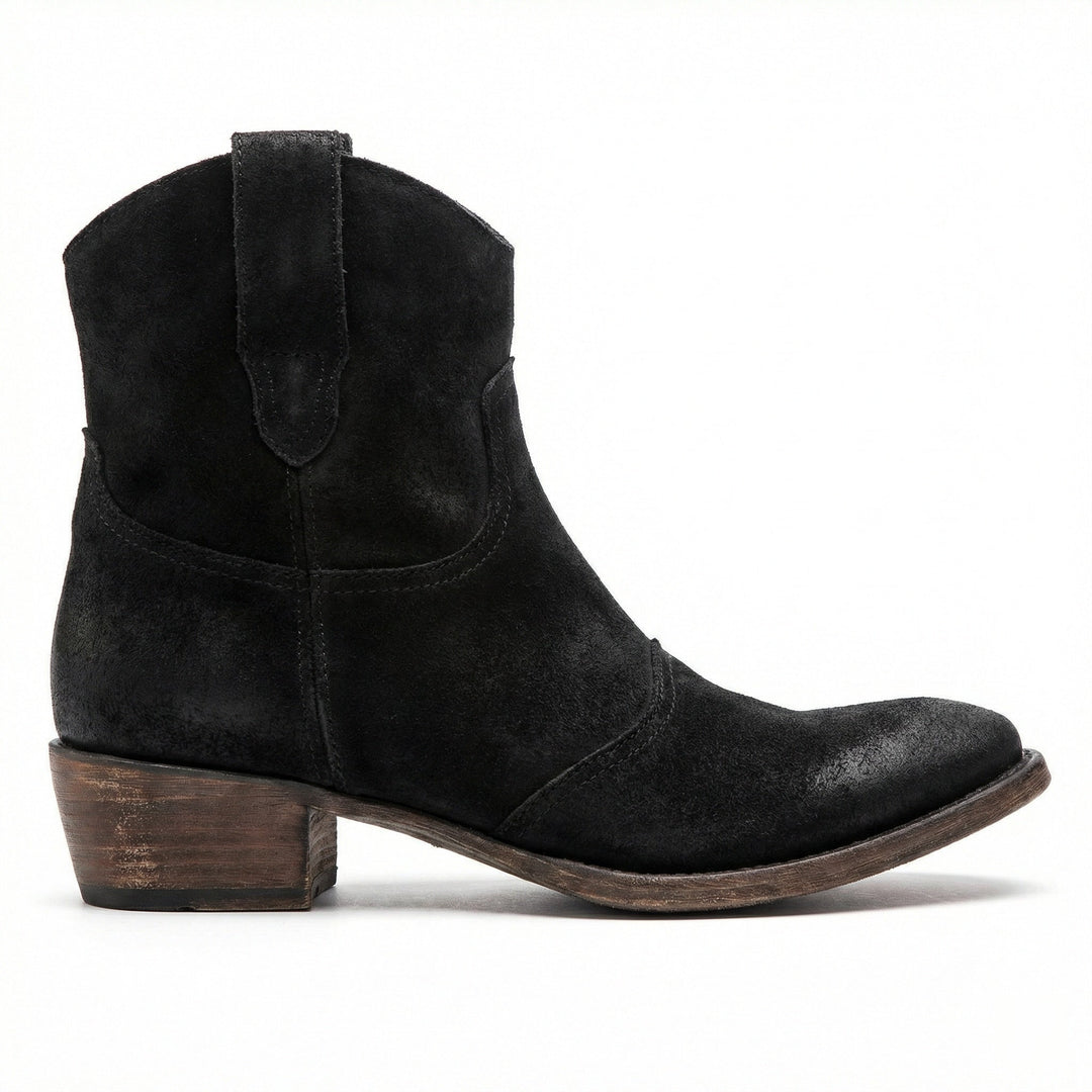 Kurze Cowboy-Stiefel | Western | Wildleder | Knöchel-Stiefel | Damenstiefel