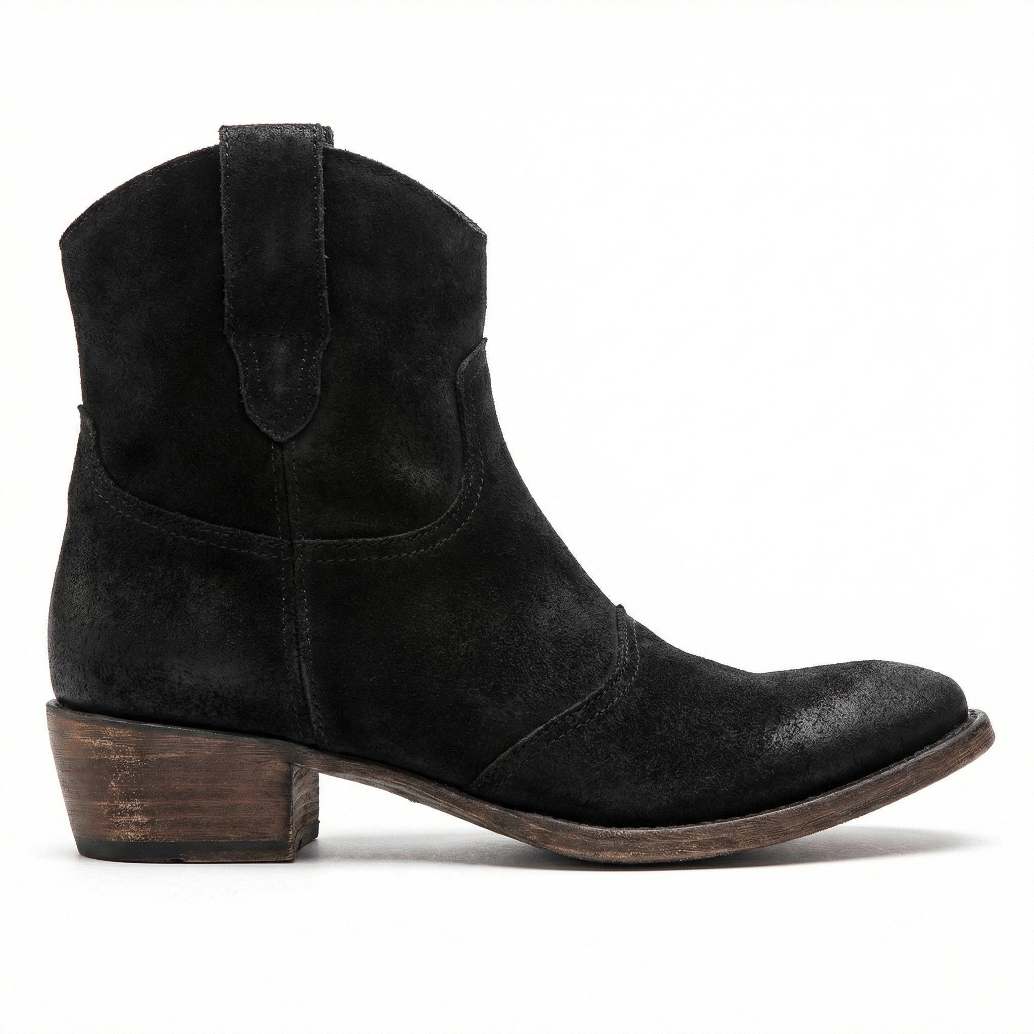 Kurze Cowboy-Stiefel | Western | Wildleder | Knöchel-Stiefel | Damenstiefel