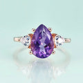 Roségoldener Amethystring mit einem violetten Amethyst-Verlobungsring aus Sterlingsilber | Shop Nory
