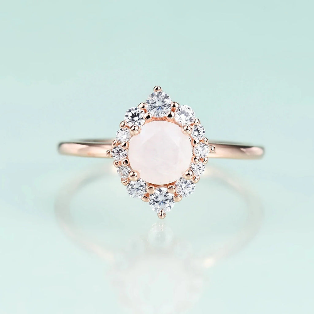Verlobungsring aus Roségold mit Mondstein | Shop Nory