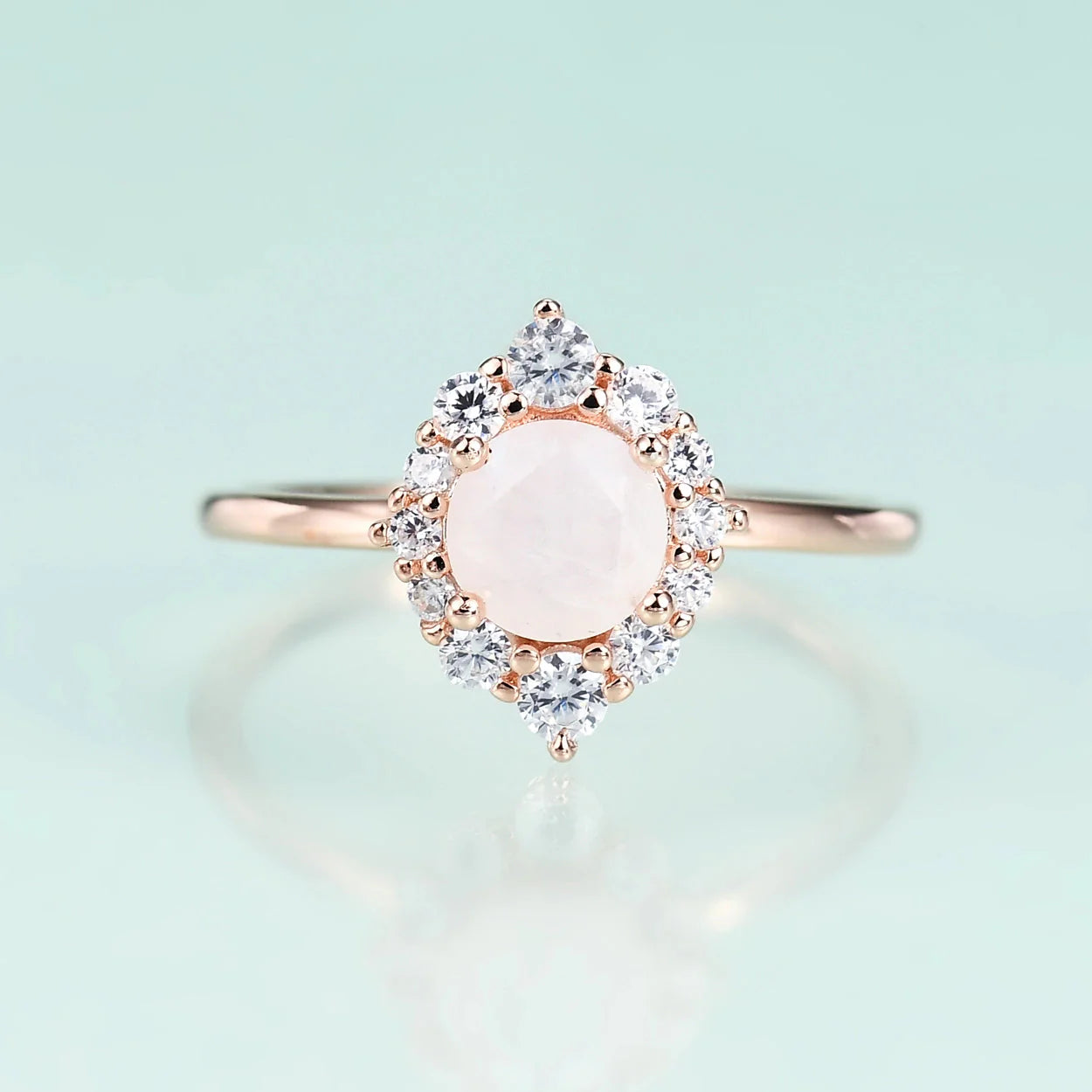 Verlobungsring aus Roségold mit Mondstein | Shop Nory