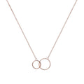 Zwei-Ringlein-Kette Rosévergoldet - Halskette mit 2 Ringen | Shop Nory