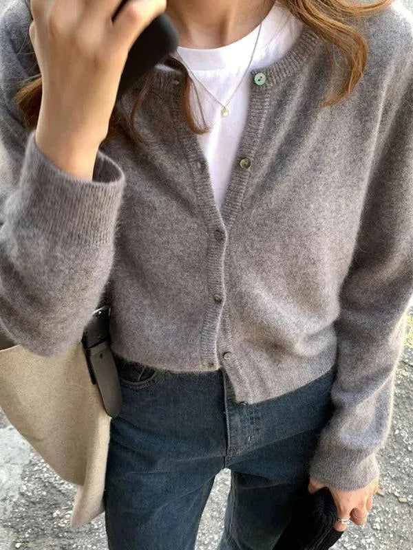 Geschichteter Damen Strickjacke Pullover