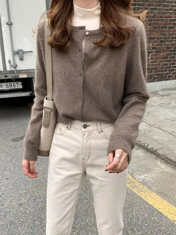 Geschichteter Damen Strickjacke Pullover