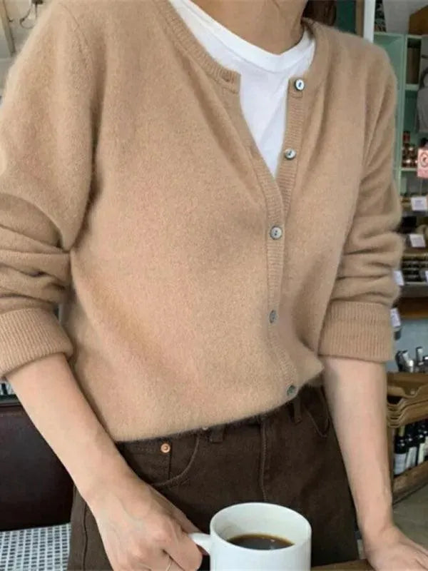 Geschichteter Damen Strickjacke Pullover
