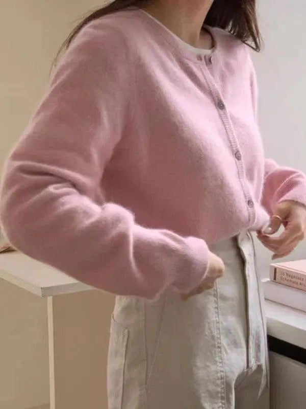 Geschichteter Damen Strickjacke Pullover