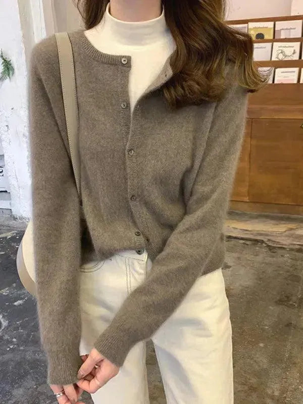 Geschichteter Damen Strickjacke Pullover