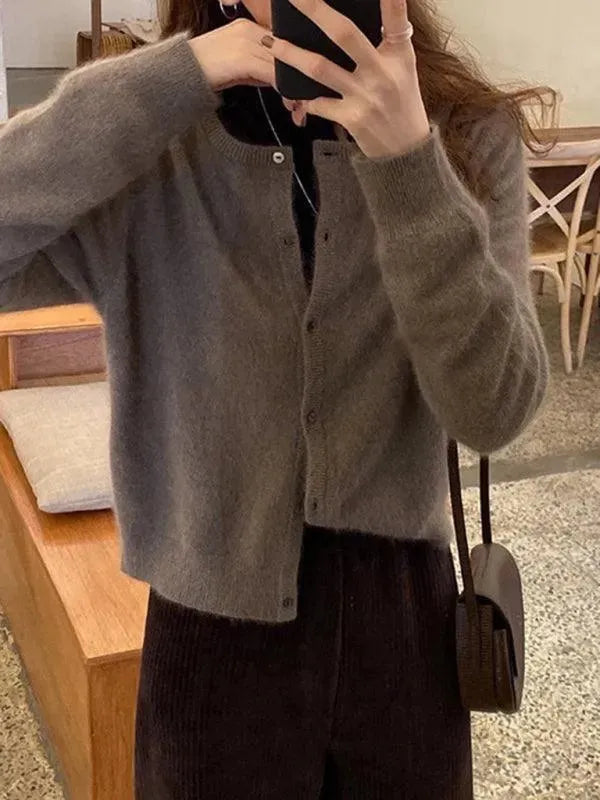 Geschichteter Damen Strickjacke Pullover