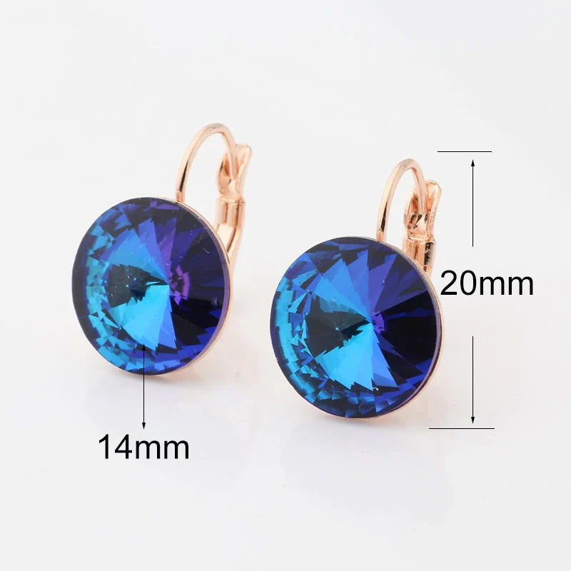 Einfaches Design 14mm Kristall Tropfohrringe | Shop Nory