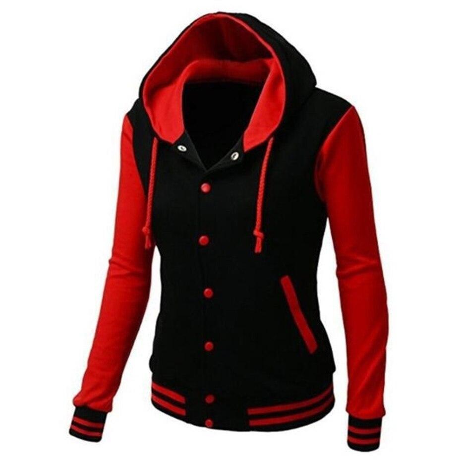 Lässige Langärmelig Kapuze Jacke mit Knöpfen