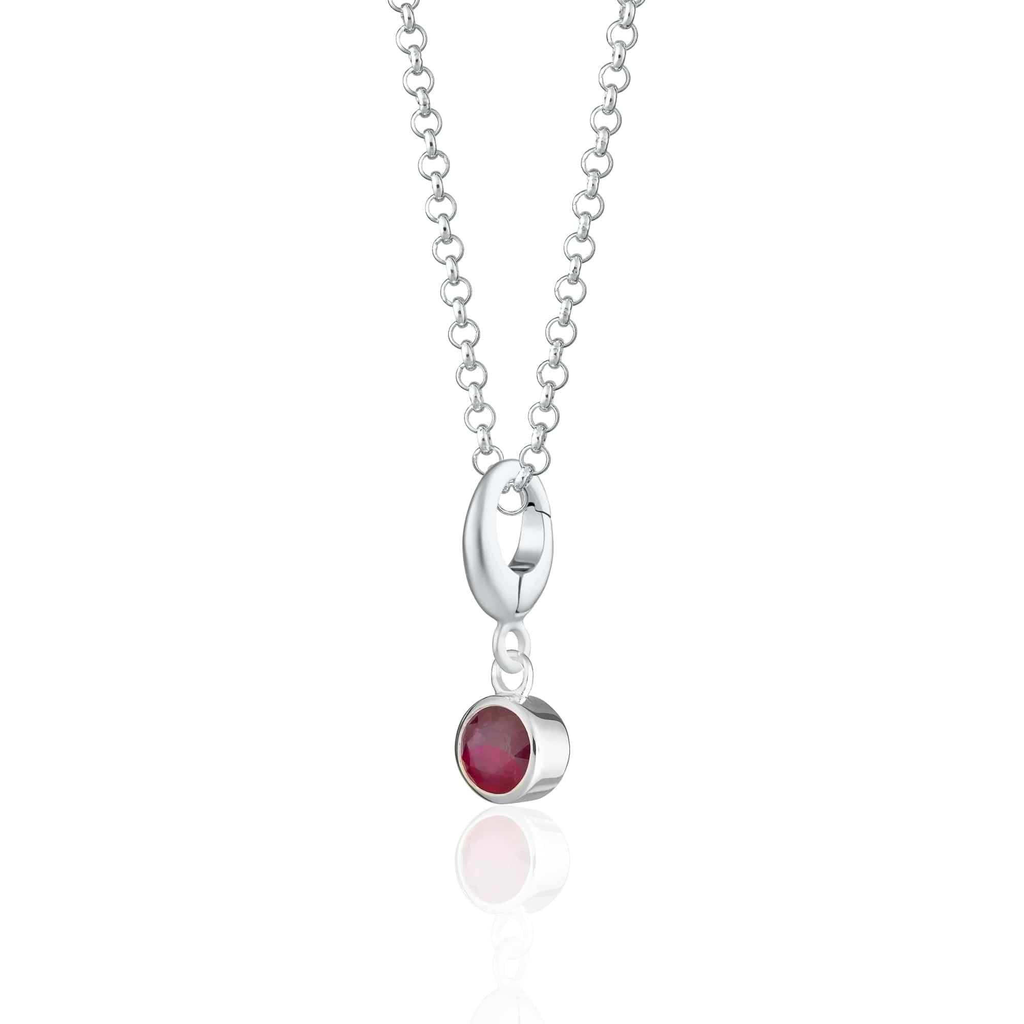 Juli Geburtsstein Charm Halskette (Rubin) | Shop Nory