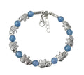 Damen Silber Tibetanischer Elefant Hellblau Jade Perlen Armband Armreif | Shop Nory