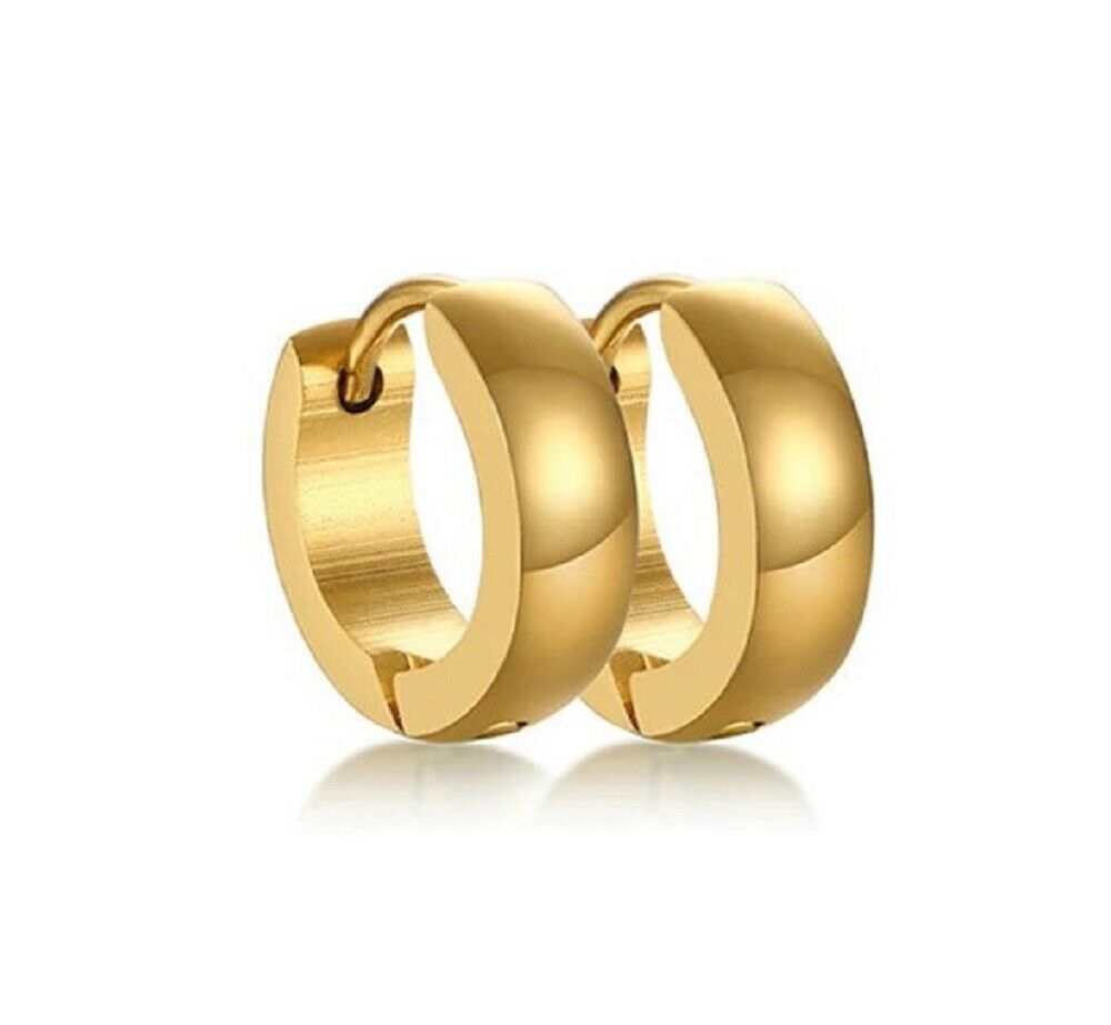 Gold Glatt Titanstahl Antiallergische Kleine Creolen | Shop Nory