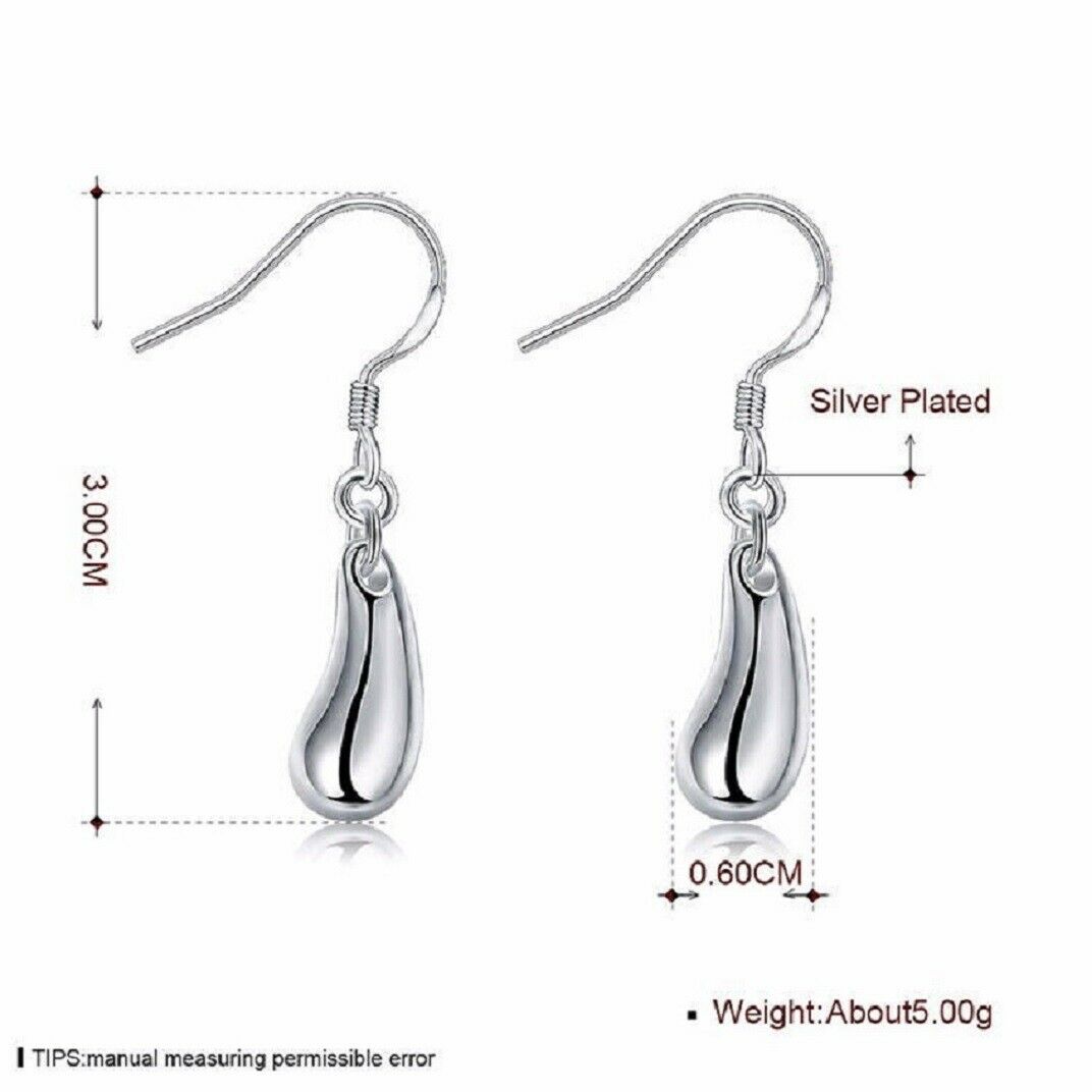 Damen Mädchen Silberplattierte Wassertropfen Süße Ohrringe | Shop Nory