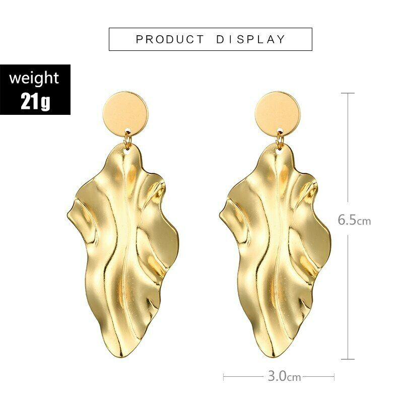 Bold Gold Plated Leafy Geometrische Dangle Drop Ohrringe | Shop Nory