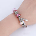 Silber Rote & Pinke Charms Perlen Kristall Pandora Armbänder | Shop Nory