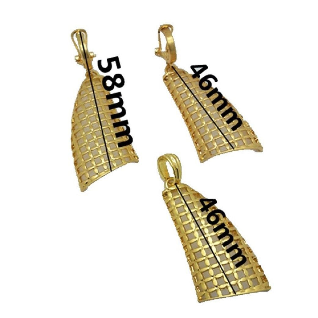 Damen 18K vergoldet Turm Muschel Ausschnitt Design Anhänger Twisted Kette Ohrring Set | Shop Nory