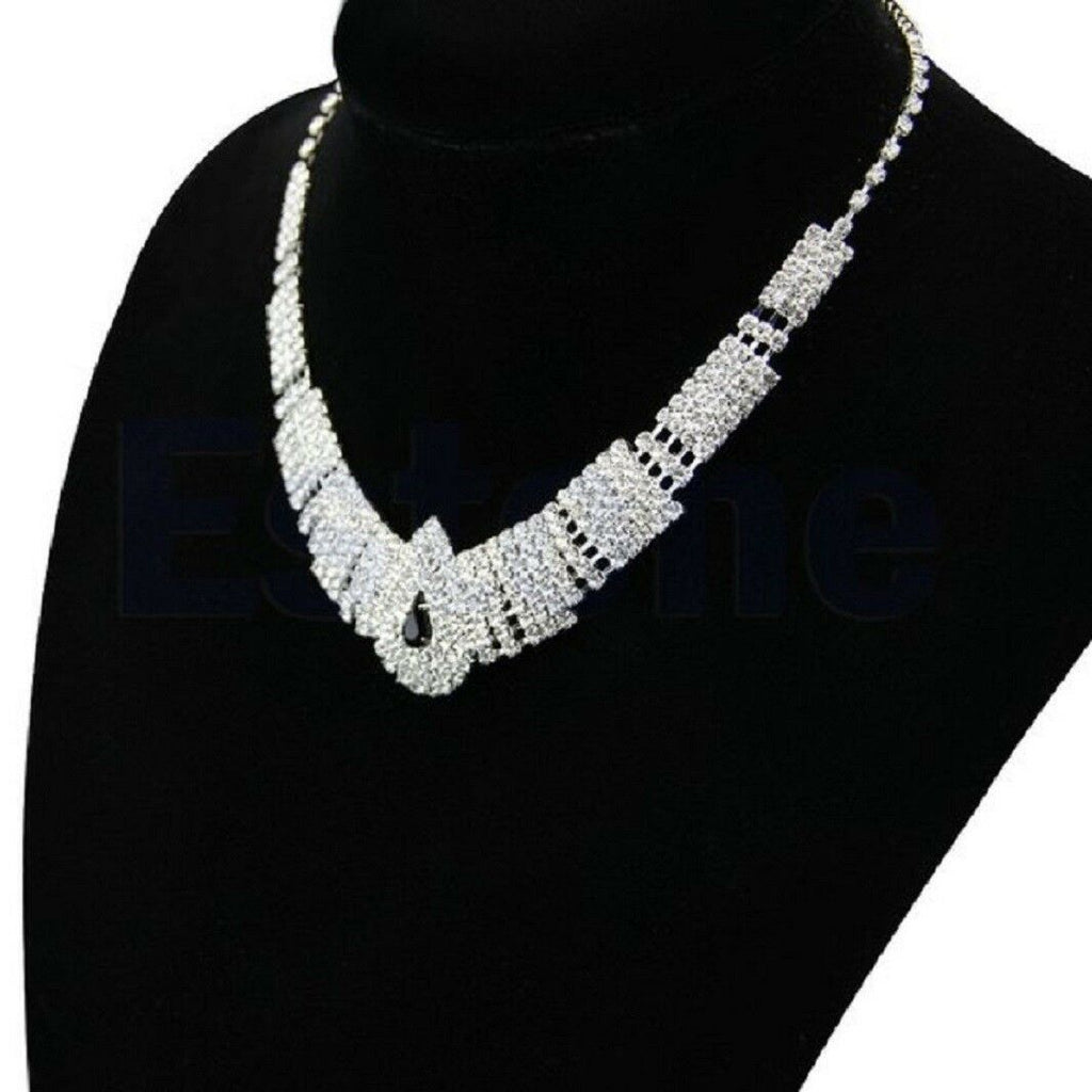 Weißes & Schwarzes Kristall Bling Strass Chocker-Set | Shop Nory
