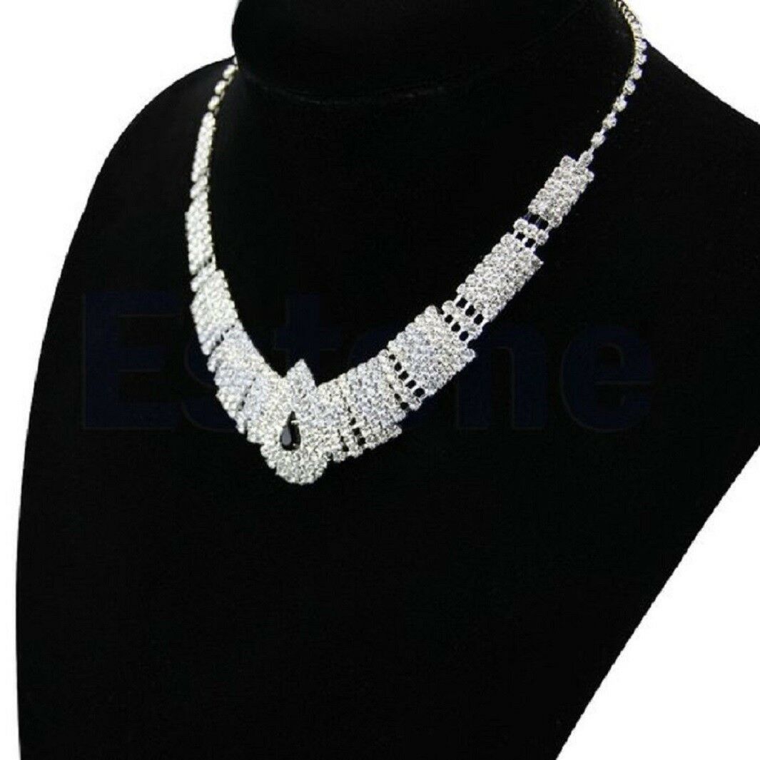 Weißes & Schwarzes Kristall Bling Strass Chocker-Set | Shop Nory