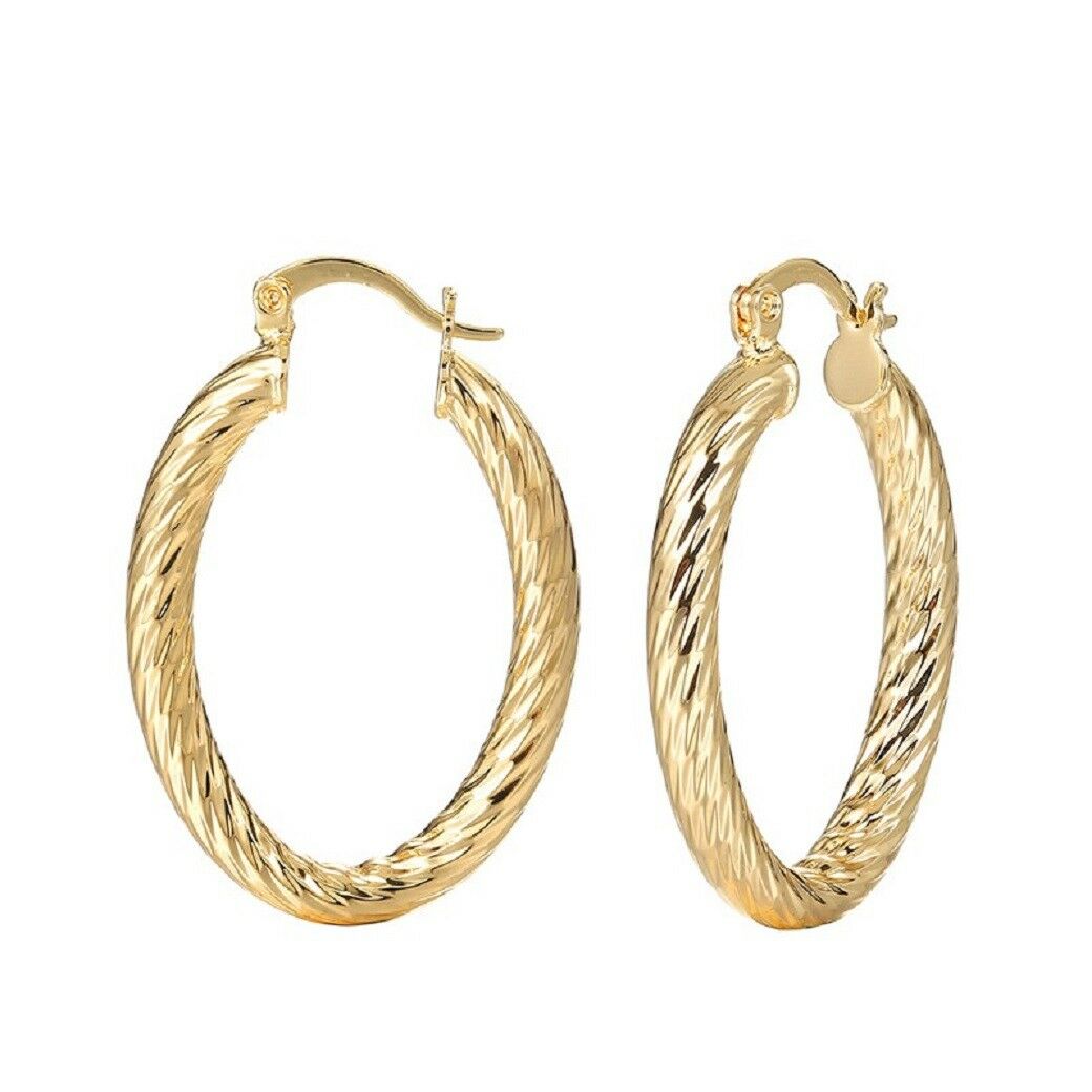 Oval Medium Gold Plated Twirl Ohrringe | Shop Nory