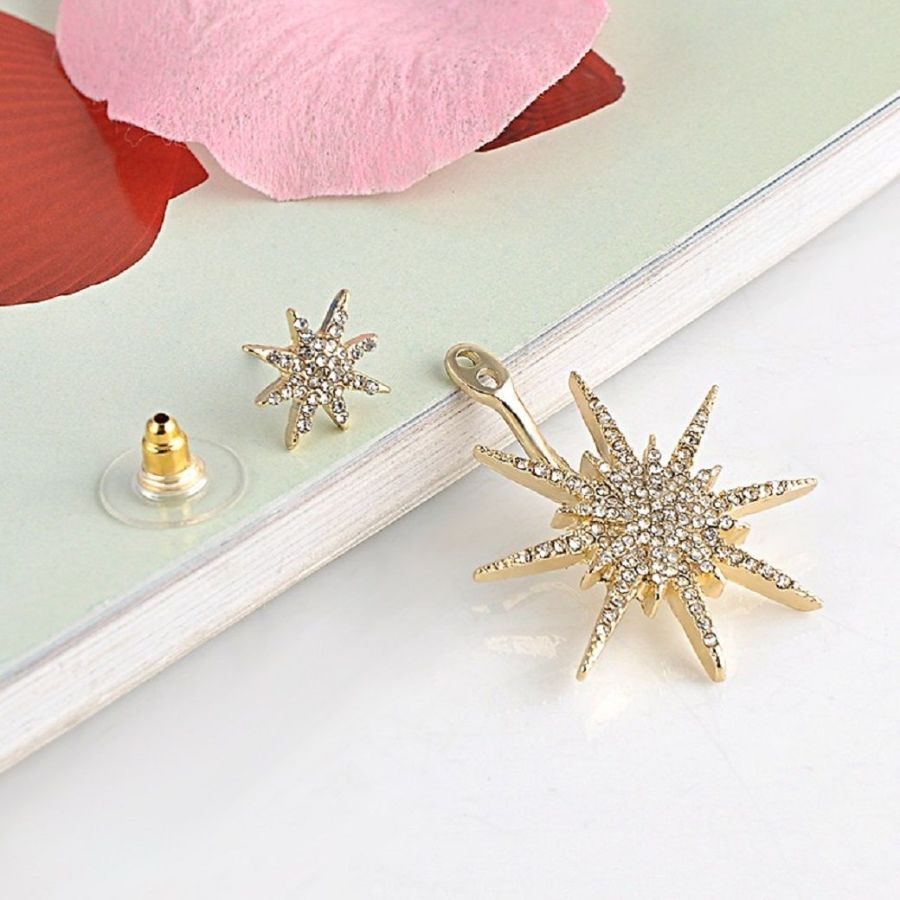 Damen Crystal Strass Große Doppelte Sechszackige Stern Ohrringe | Shop Nory
