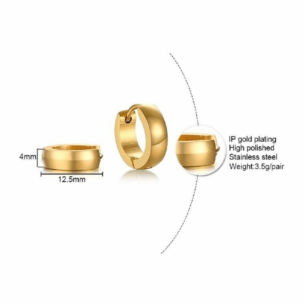 Gold Glatt Titanstahl Antiallergische Kleine Creolen | Shop Nory