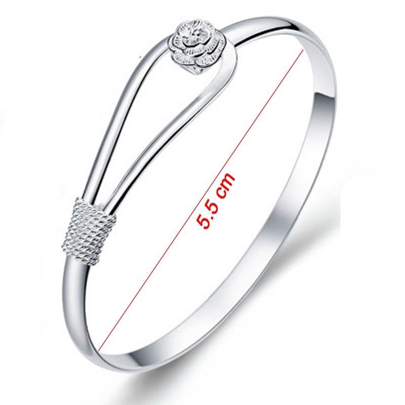 Elegante 925 Sterling Silber Clip-On Blumen-Haken Stil Armreif | Shop Nory