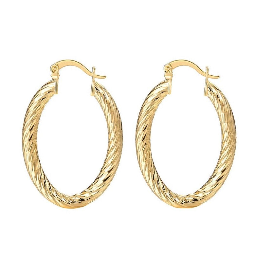 Oval Medium Gold Plated Twirl Ohrringe | Shop Nory
