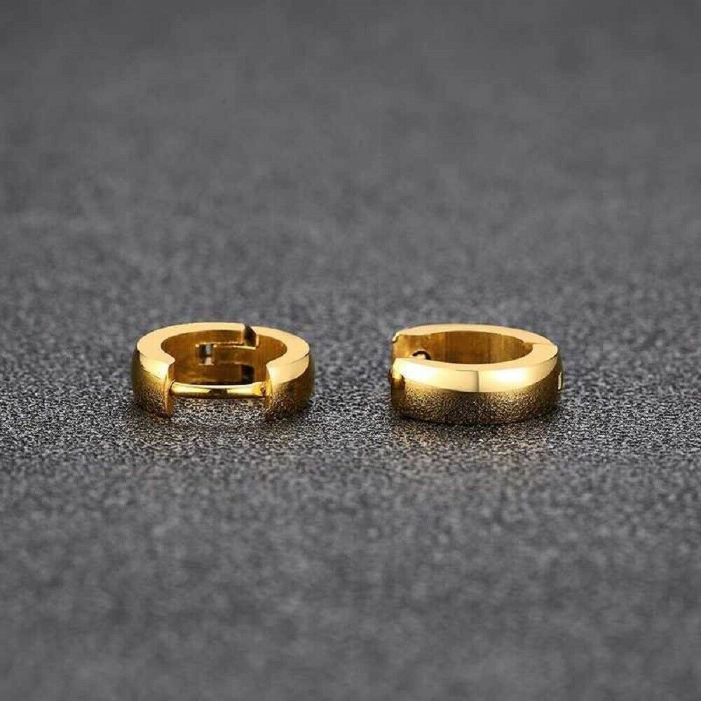 Gold Glatt Titanstahl Antiallergische Kleine Creolen | Shop Nory