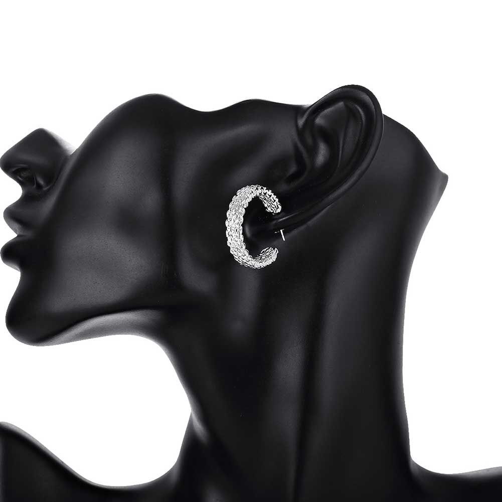 silberne versilberte Ohrringe Gewebte Web-Stud-Ohrringe | Shop Nory