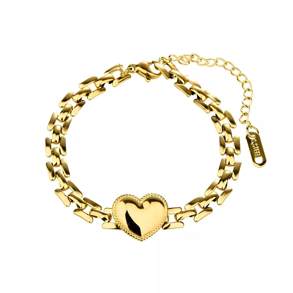 Damen 18k Goldbeschichtetes Herz Schmetterling Edelstahl Armband | Shop Nory