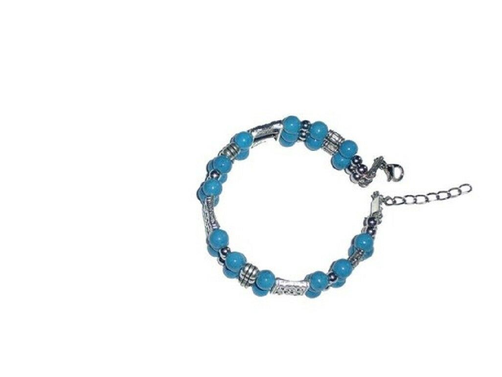Damen 3-lagige türkisfarbene tibetische Perlen Tier Armreif | Shop Nory