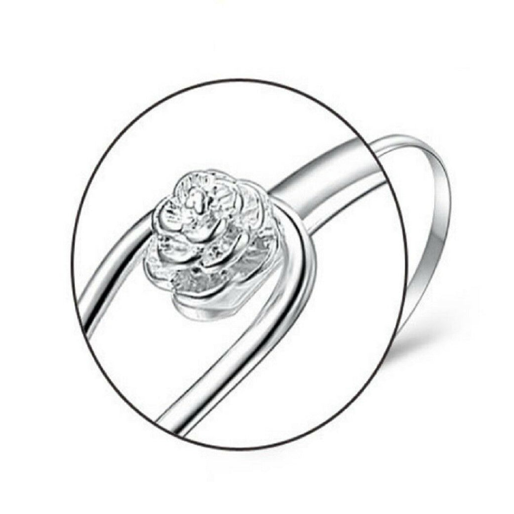 Elegante 925 Sterling Silber Clip-On Blumen-Haken Stil Armreif | Shop Nory