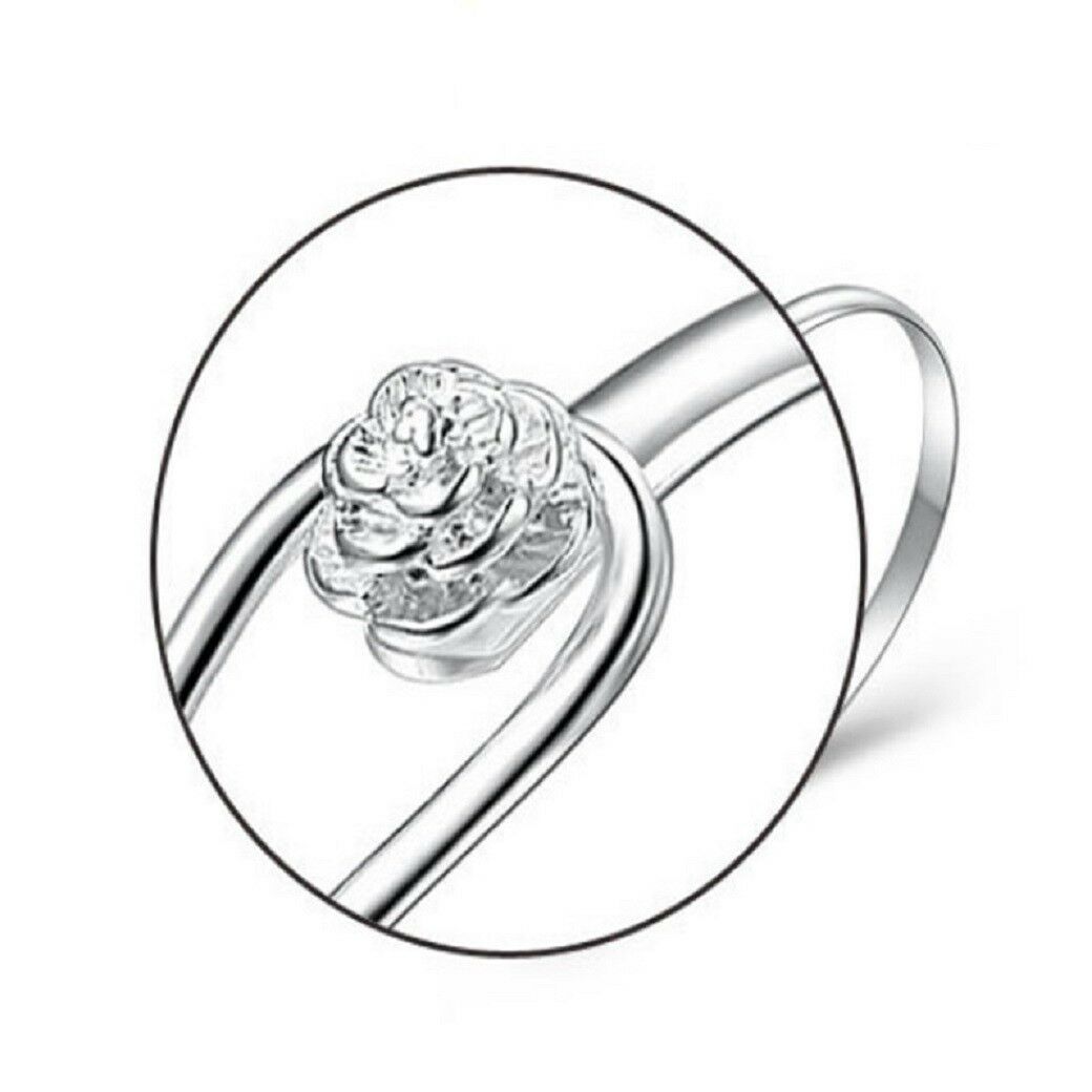 Elegante 925 Sterling Silber Clip-On Blumen-Haken Stil Armreif | Shop Nory