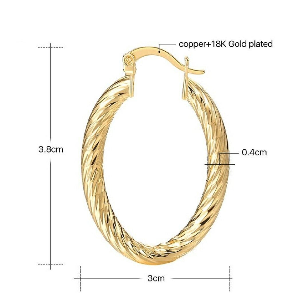 Oval Medium Gold Plated Twirl Ohrringe | Shop Nory