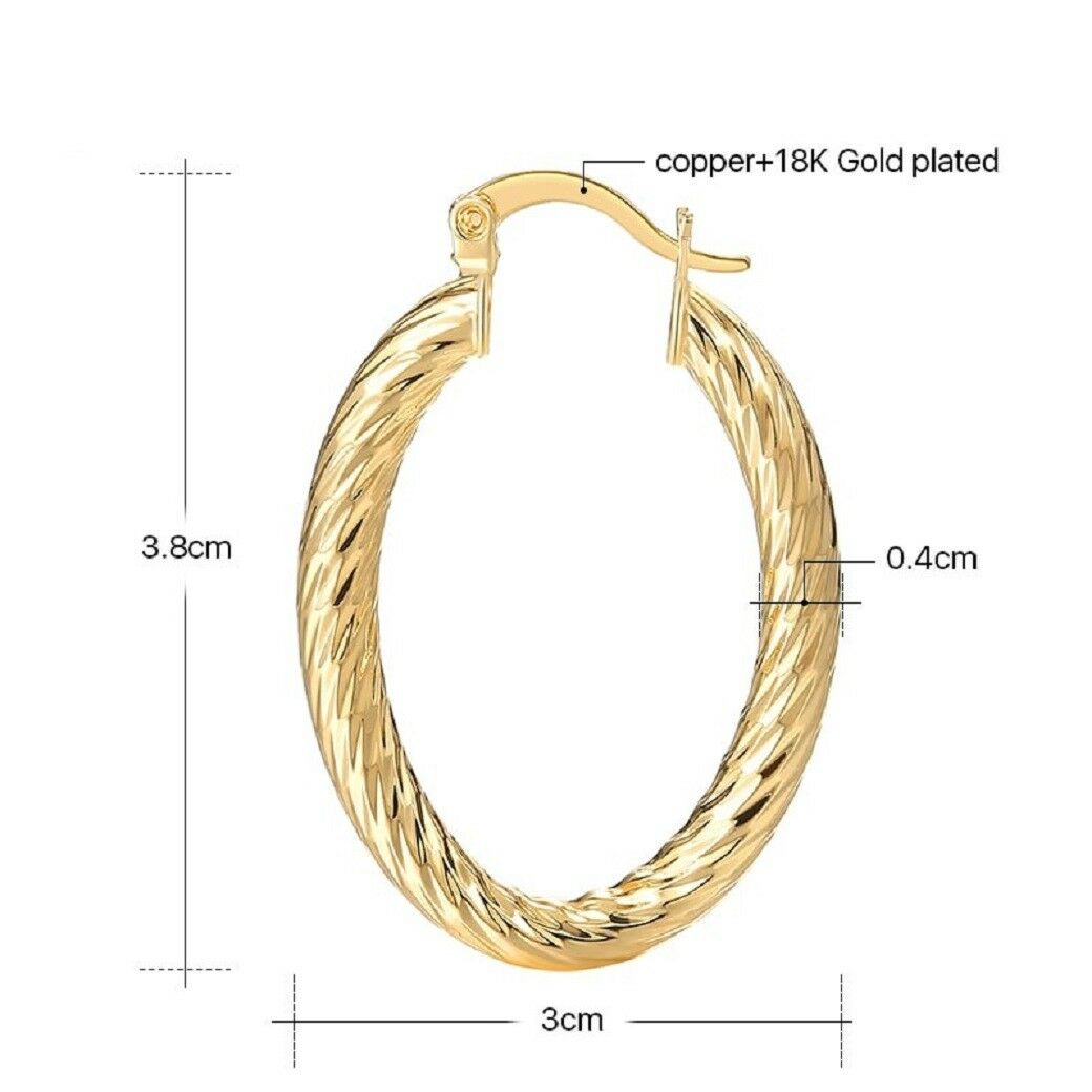 Oval Medium Gold Plated Twirl Ohrringe | Shop Nory