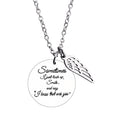 Unisex Silber "Manchmal schaue ich einfach nur ..." Engraved Anhänger Engel Flügel Halskette | Shop Nory