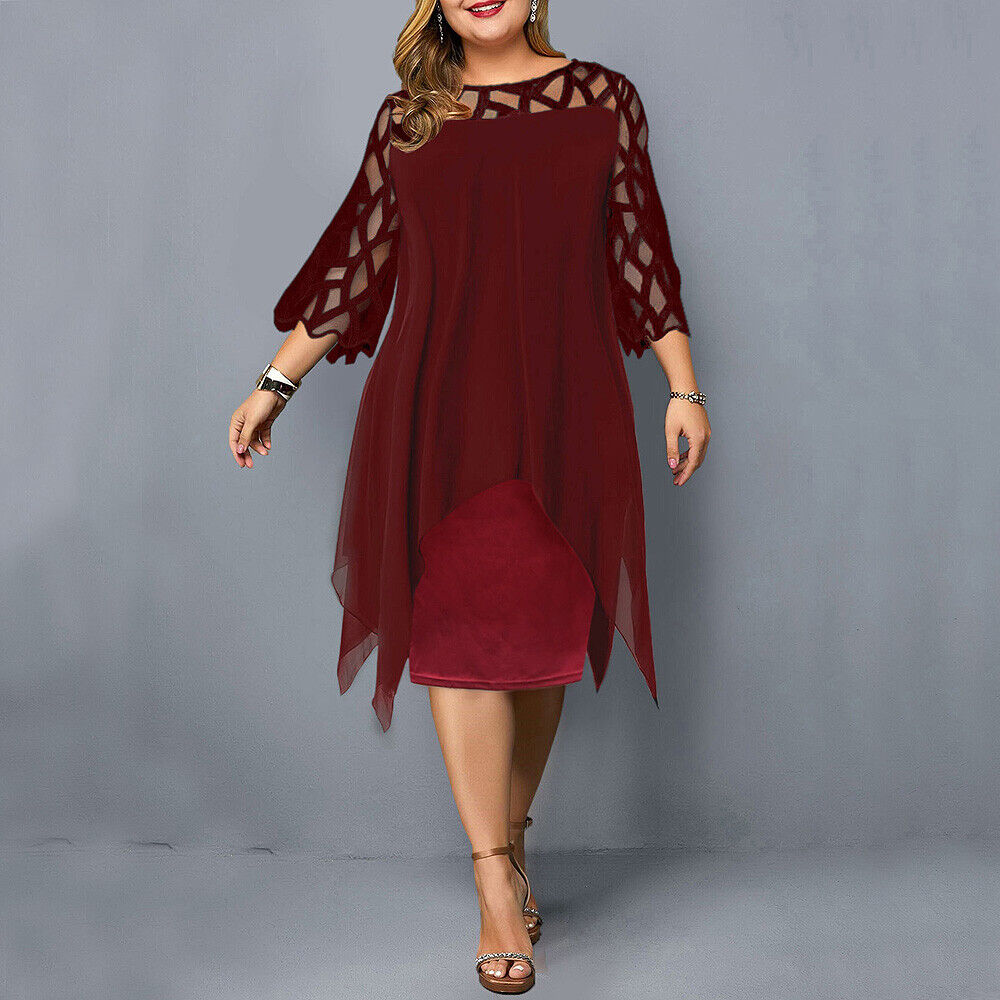Elegantes Plus Size Midi Kleid für Frauen
