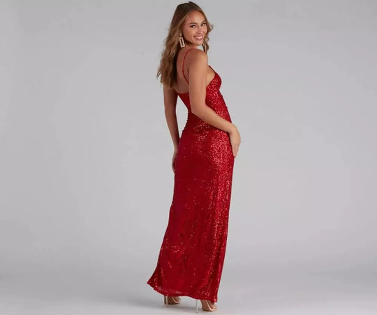 Paillettenverziertes Abendkleid Elegantes Festkleid