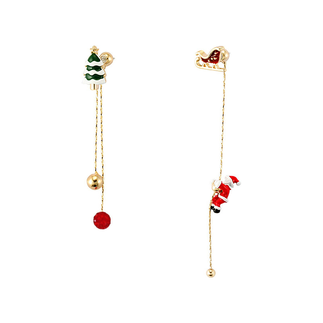 Weihnachtsmann lange Quasten Ohrringe - Winterzauber Edition | Shop Nory