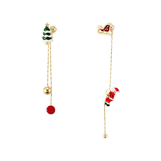 Weihnachtsmann lange Quasten Ohrringe - Winterzauber Edition | Shop Nory