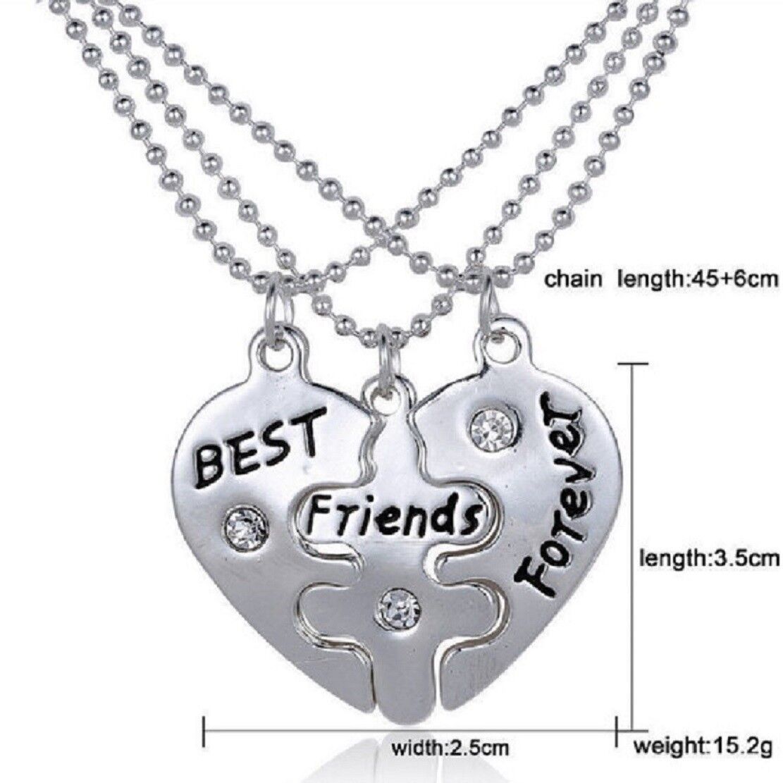 Unisex 3 Beste Freunde für immer Drei Teil Freundschaft BFF Halskette | Shop Nory
