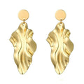 Bold Gold Plated Leafy Geometrische Dangle Drop Ohrringe | Shop Nory